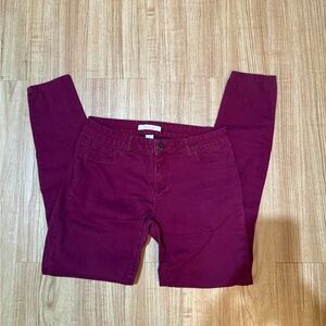 Refuge Women's Deep Red Skinny Jeans